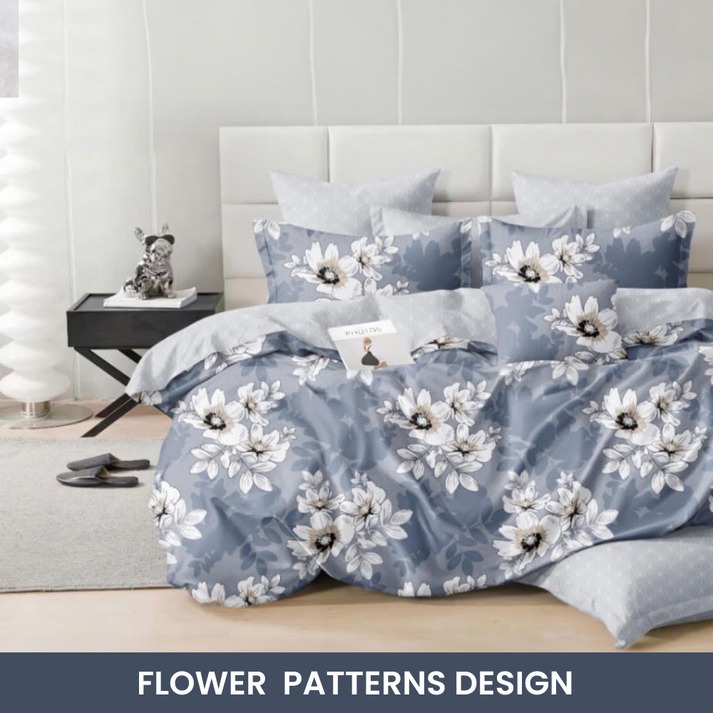 King Bedding Set with Duvet Cover 220x240 & 6 PCs King Bed Sheets (6FS23)