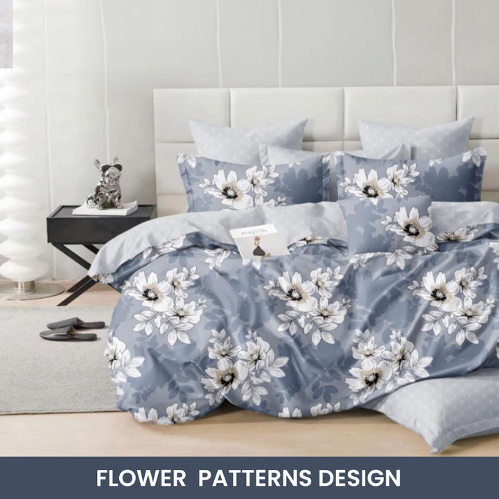 King Bedding Set with Duvet Cover 220x240 & 6 PCs King Bed Sheets (6FS23)
