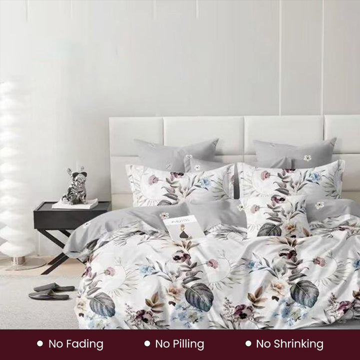 طقم سرير كينج 6 قطع مع غطاء لحاف 220 × 240، وغطاء وسادة (MNC8)