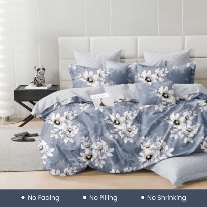 King Bedding Set with Duvet Cover 220x240 & 6 PCs King Bed Sheets (6FS23)