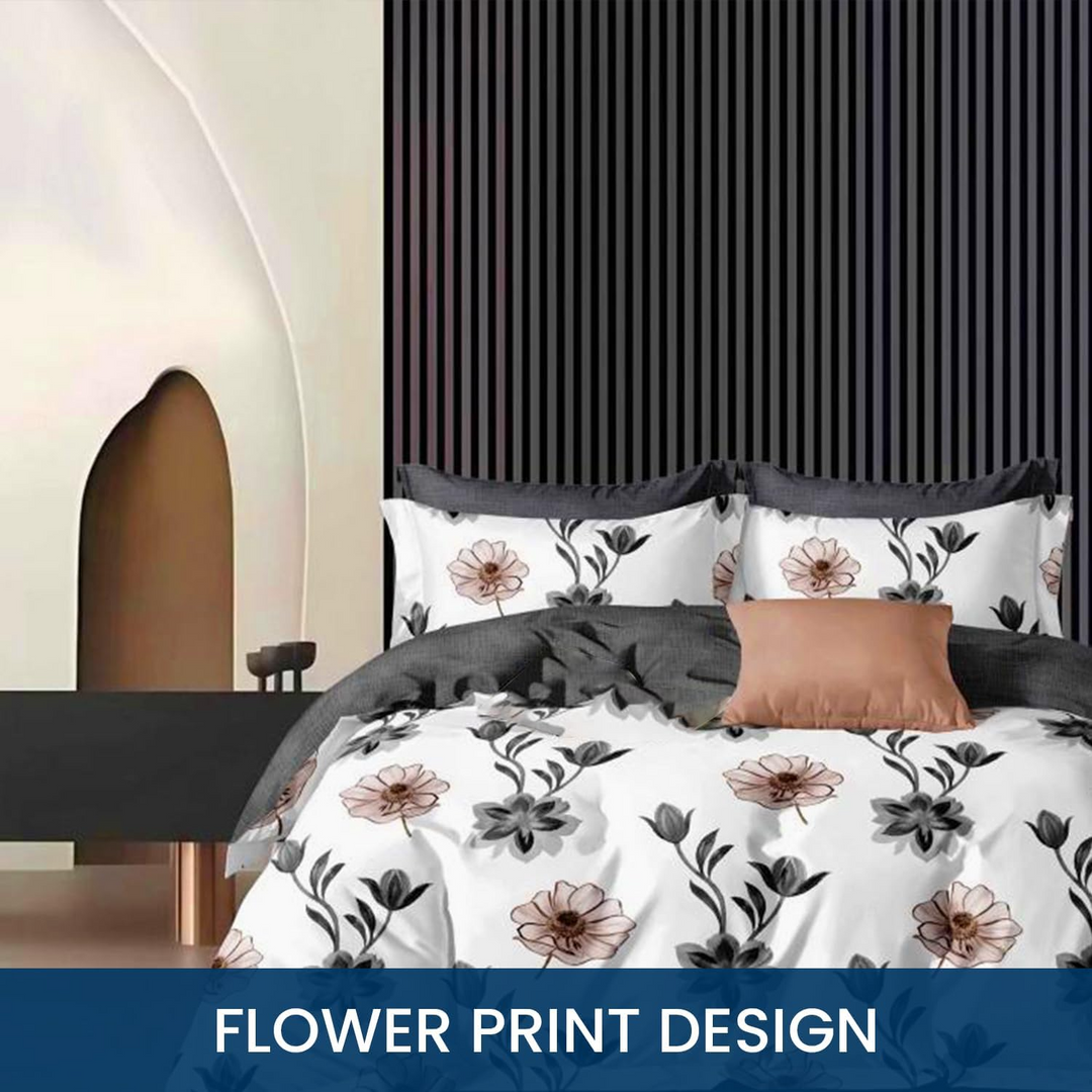 طقم ملاءات سرير كينج 6 قطع مع غطاء لحاف 220 × 240، وغطاء وسادة (MNC7)
