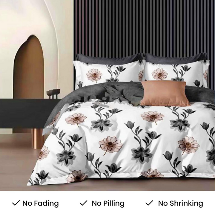 طقم ملاءات سرير كينج 6 قطع مع غطاء لحاف 220 × 240، وغطاء وسادة (MNC7)