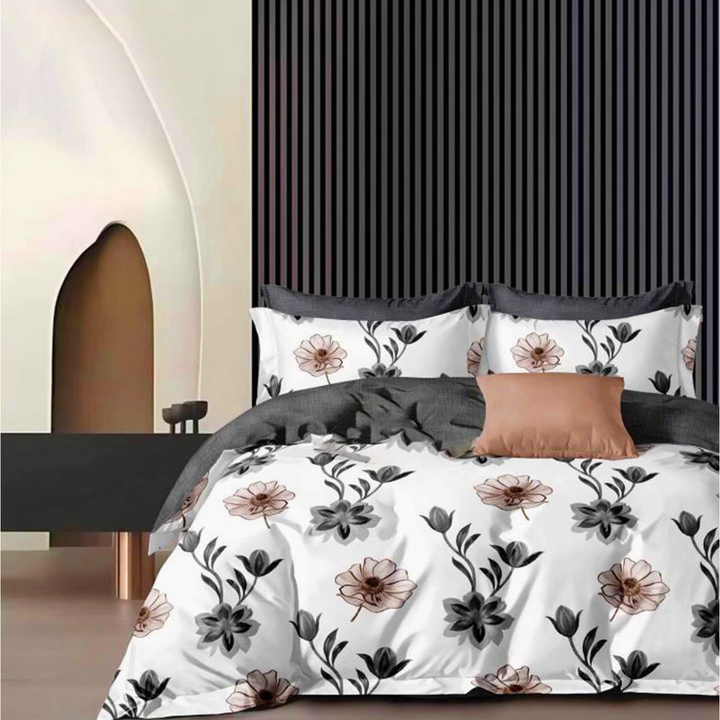 طقم ملاءات سرير كينج 6 قطع مع غطاء لحاف 220 × 240، وغطاء وسادة (MNC7)