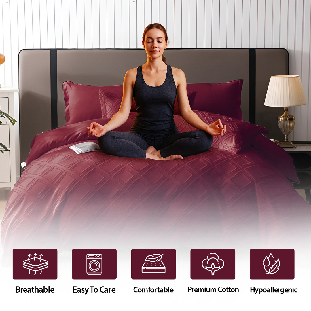 King Bed Set 6 PCs with Fitted sheet & Duvet Cover 220x240 – Bedding Collection (6FM36)