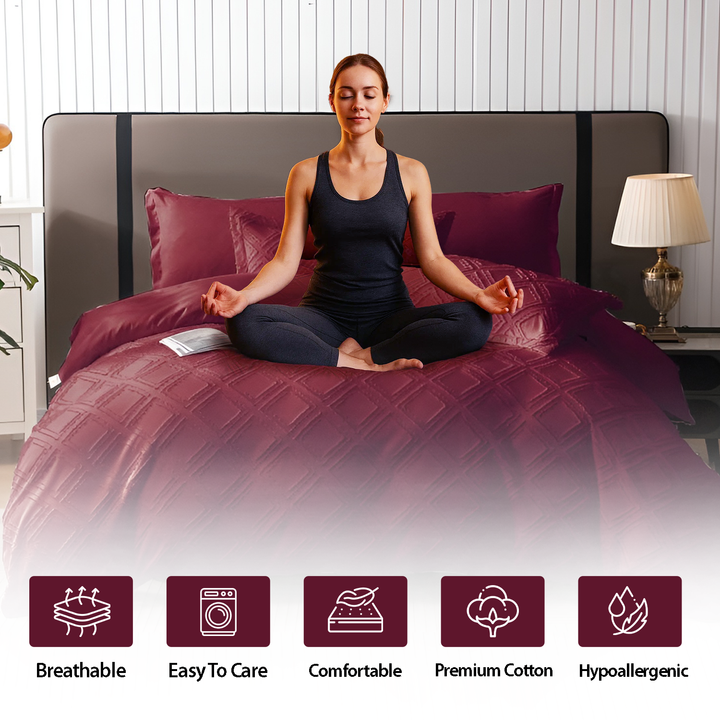 King Bed Set 6 PCs with Fitted sheet & Duvet Cover 220x240 – Bedding Collection (6FM36)