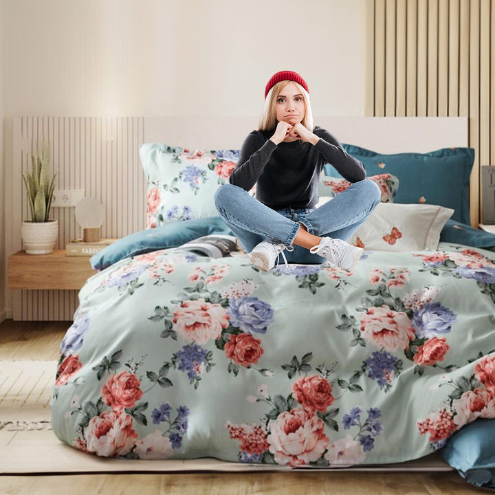 King Size Fitted Bed Sheet Set – Premium Comfort 6 PCs Bedding Set (6FS22)