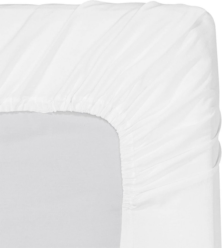 King Fitted Sheet 180x200 cm – 144 TC, 100% Long Staple Cotton, Soft & Breathable (White)
