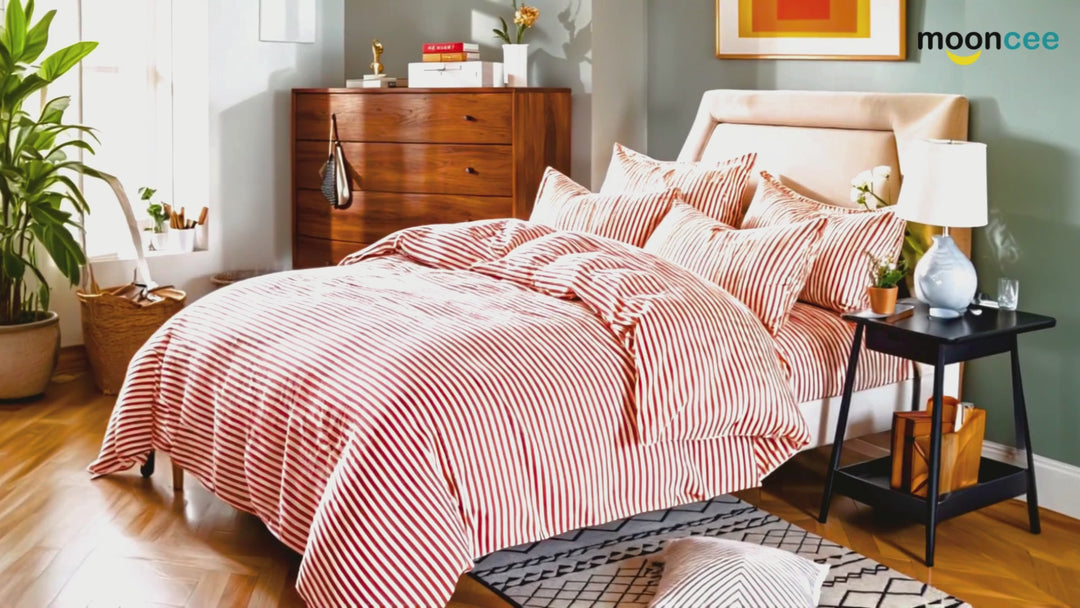 Flat Bed Sheets  6 PCs King Size Bed Set with Duvet Cover 220x240 (Light Brown)