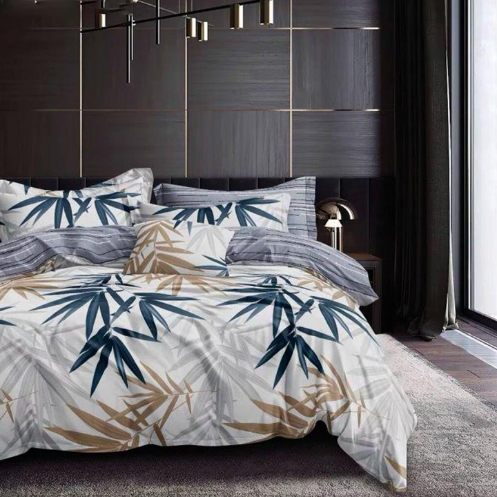 Single Fitted Sheet and Duvet Cover Set, 4 PCs Bedding Set 160x220 (4FS2)