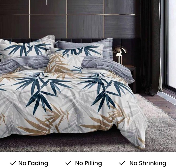 Single Fitted Sheet and Duvet Cover Set, 4 PCs Bedding Set 160x220 (4FS2)
