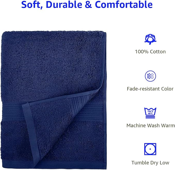 6 PCs Premium Towel Set, 2 Bath Towels, 2 Hand Towels , 2 Washcloths & Shower Towel