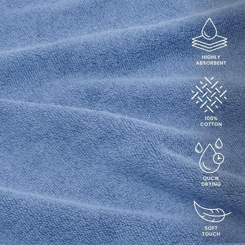 12 Pack Premium Wash Cloths and Face Towels Set (30 x 30 CM) 600 GSM 100% Cotton Soft