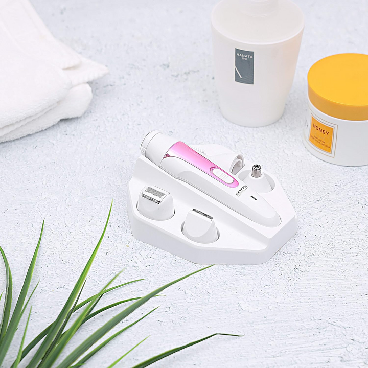 Rechargeable 5-in-1 Hair Remover Epilator for women – Face, Body, Nose & Eyebrow Care