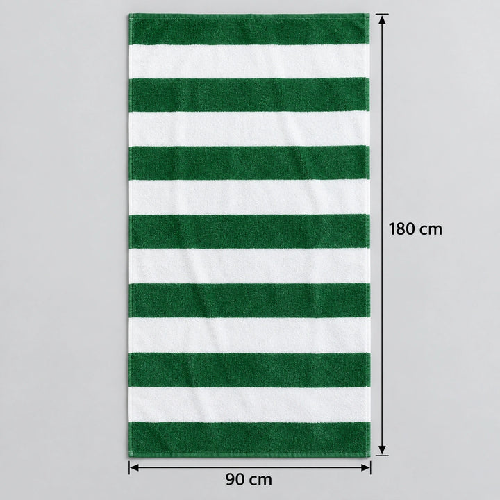 4 PCs Premium 100% Cotton Beach Towel Set 450 GSM, Soft Striped Absorbent Beach Towel Set