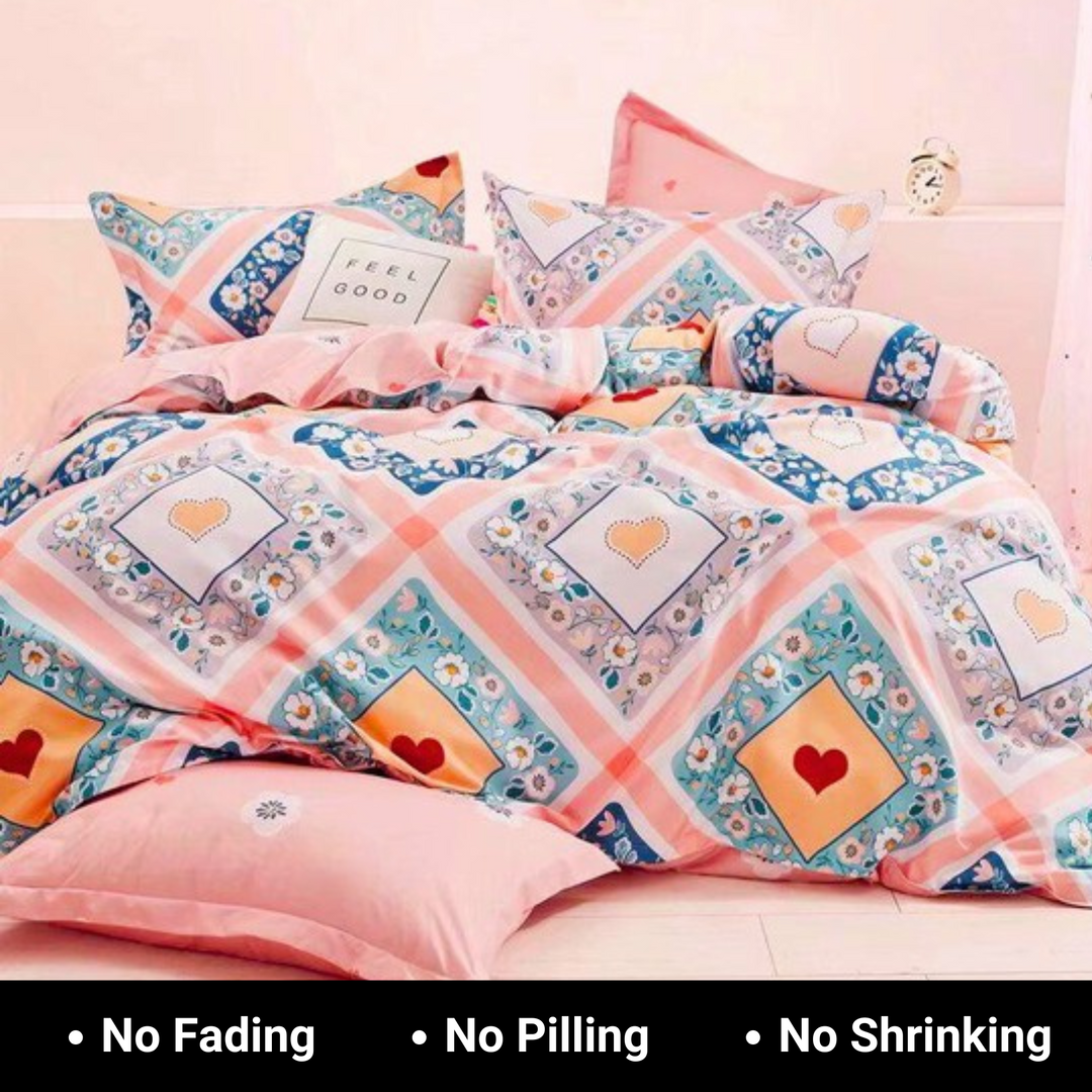 Classy Floral King Size Bedding Set 6 PCs – Premium Quality & Soft Fabric Bed Set (6FS50)