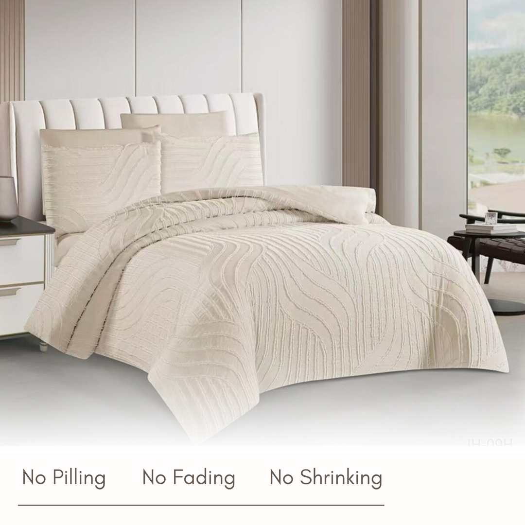 King Bedding Set with Duvet Cover 220x240 6 PCs King Size Fitted Bed Sheet Set (6FM21)