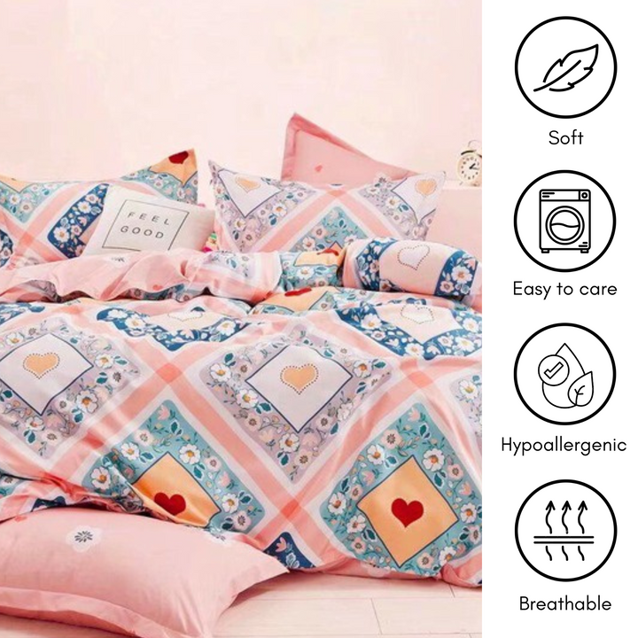 Classy Floral King Size Bedding Set 6 PCs – Premium Quality & Soft Fabric Bed Set (6FS50)