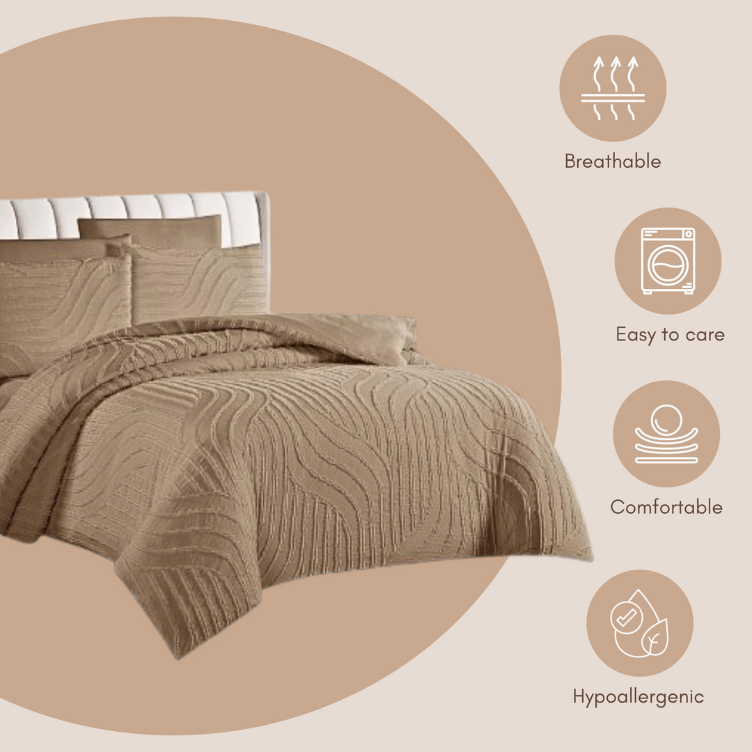 King Bedding Set with Duvet Cover 220x240 6 PCs King Size Fitted Bed Sheet Set (6FM21)