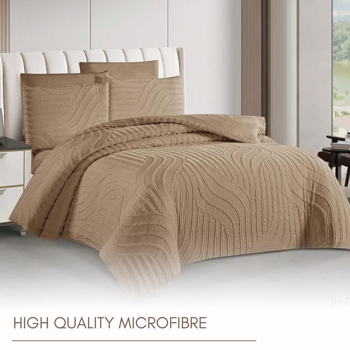 King Bedding Set with Duvet Cover 220x240 6 PCs King Size Fitted Bed Sheet Set (6FM21)