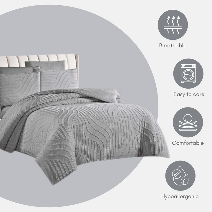 King Bedding Set with Duvet Cover 220x240 6 PCs King Size Fitted Bed Sheet Set (6FM21)