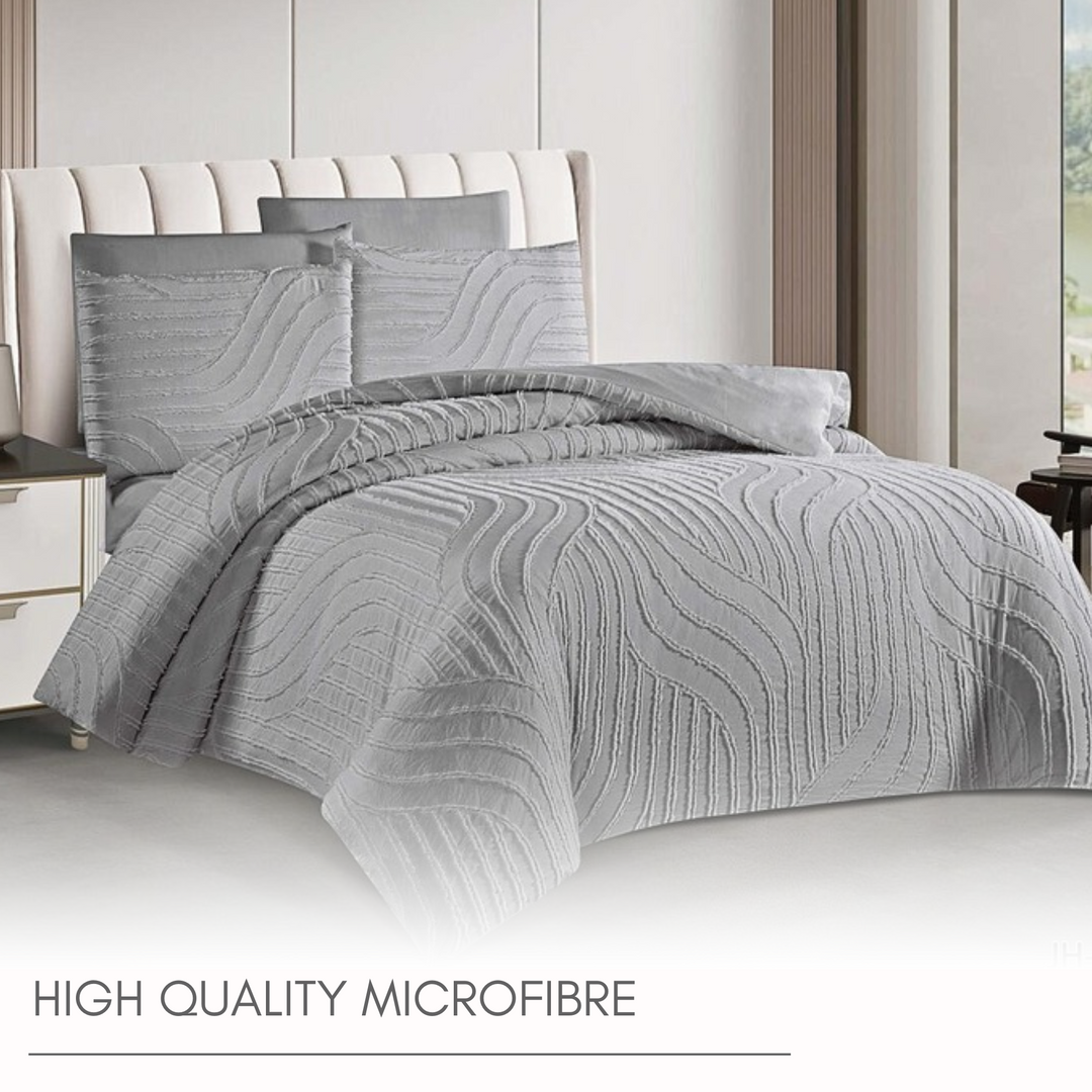 King Bedding Set with Duvet Cover 220x240 6 PCs King Size Fitted Bed Sheet Set (6FM21)