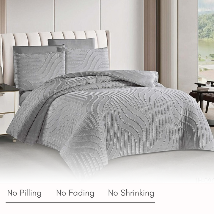 King Bedding Set with Duvet Cover 220x240 6 PCs King Size Fitted Bed Sheet Set (6FM21)