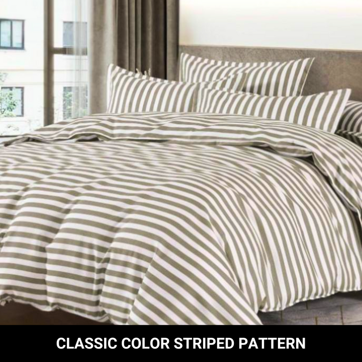 6 PCs King Size Bed Sheet Set Duvet Cover 220x240 With 4 Pillow Covers, High Cotton Blend (Blue Grey)