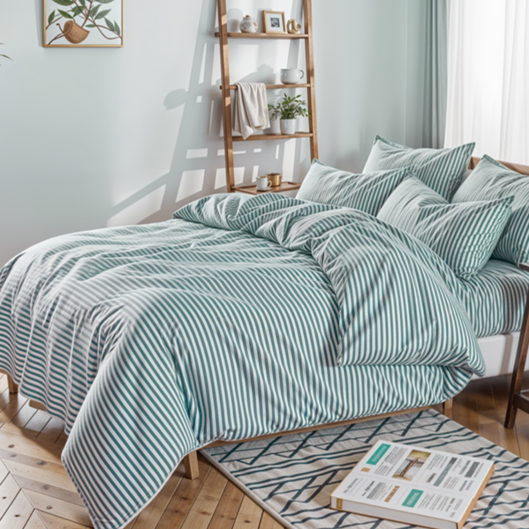 Flat Sheets & Duvet Cover 220x240 with 6 PCs King Size Bed Sheet Set (Lime Green)
