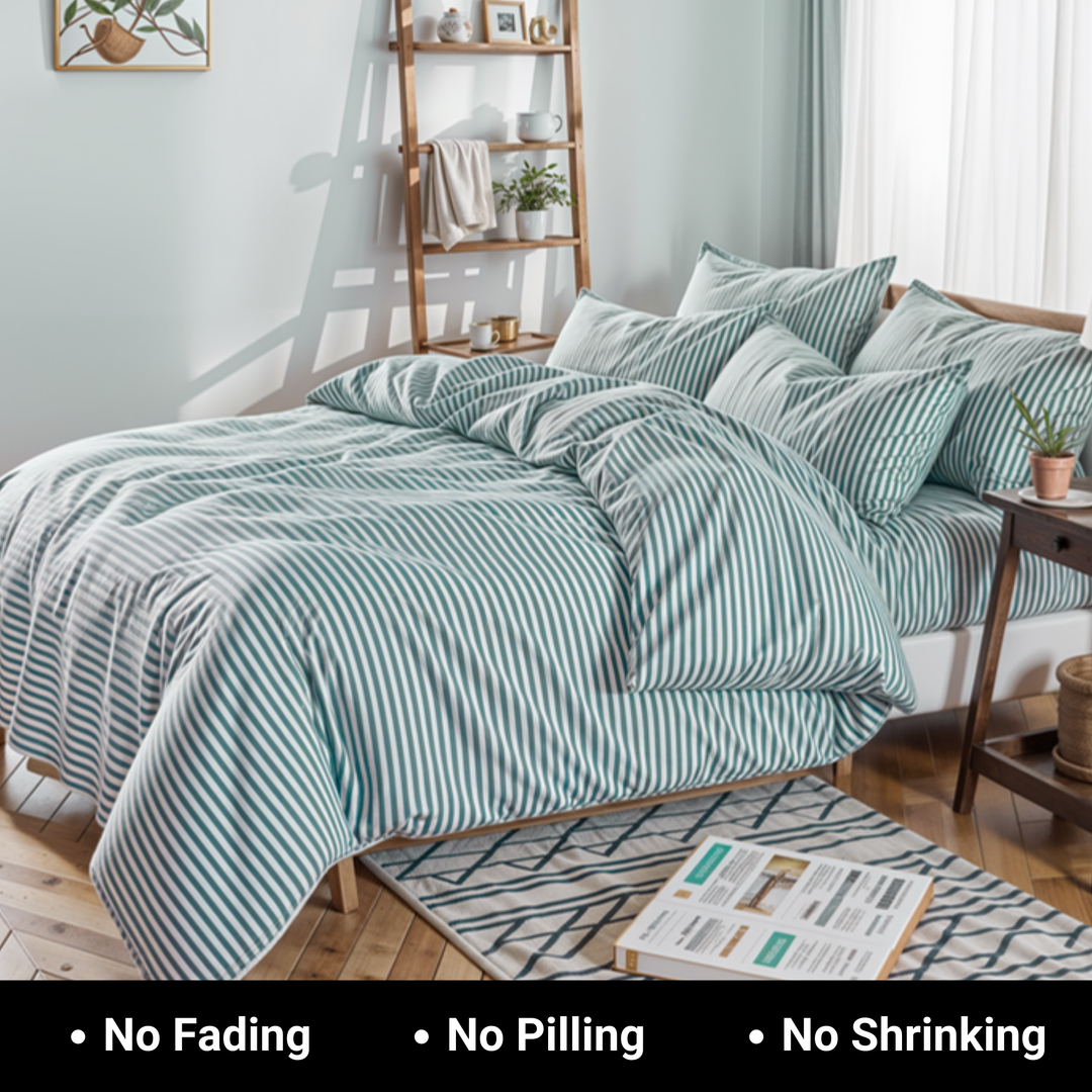 Flat Sheets & Duvet Cover 220x240 with 6 PCs King Size Bed Sheet Set (Lime Green)