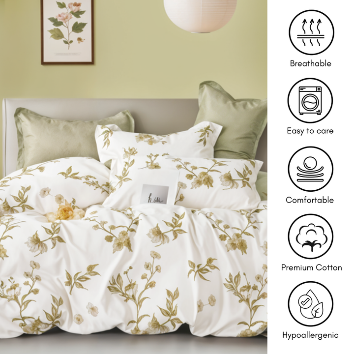 6 PCs King Size Fitted Bed Sheet Set With Duvet Cover 220x240, King Bedding Set (6FS66)