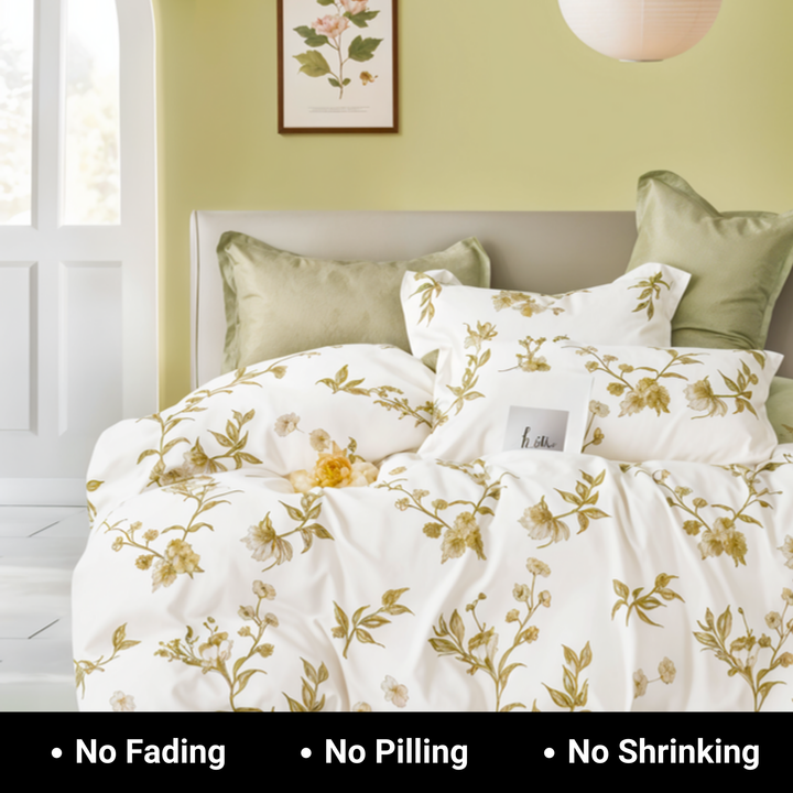 6 PCs King Size Fitted Bed Sheet Set With Duvet Cover 220x240, King Bedding Set (6FS66)