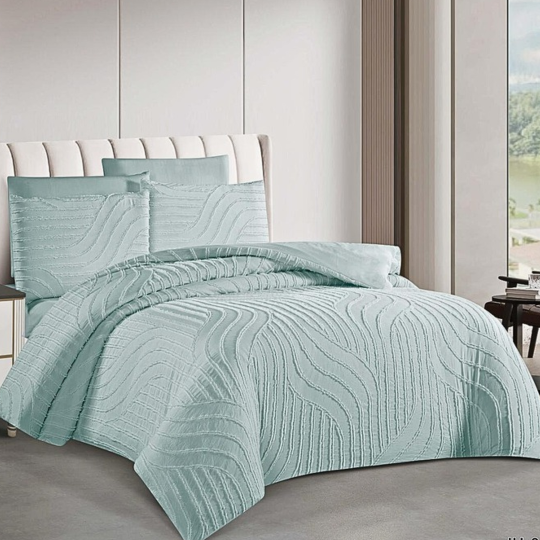 King Bedding Set with Duvet Cover 220x240 6 PCs King Size Fitted Bed Sheet Set (6FM21)
