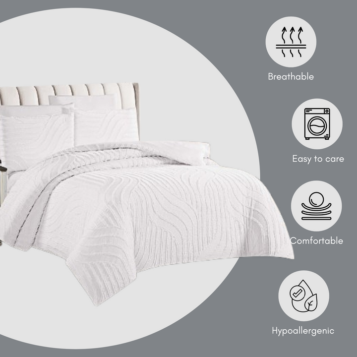 King Bedding Set with Duvet Cover 220x240 6 PCs King Size Fitted Bed Sheet Set (6FM21)