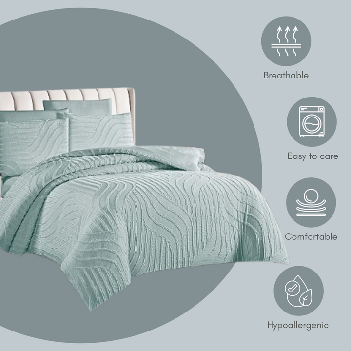 King Bedding Set with Duvet Cover 220x240 6 PCs King Size Fitted Bed Sheet Set (6FM21)