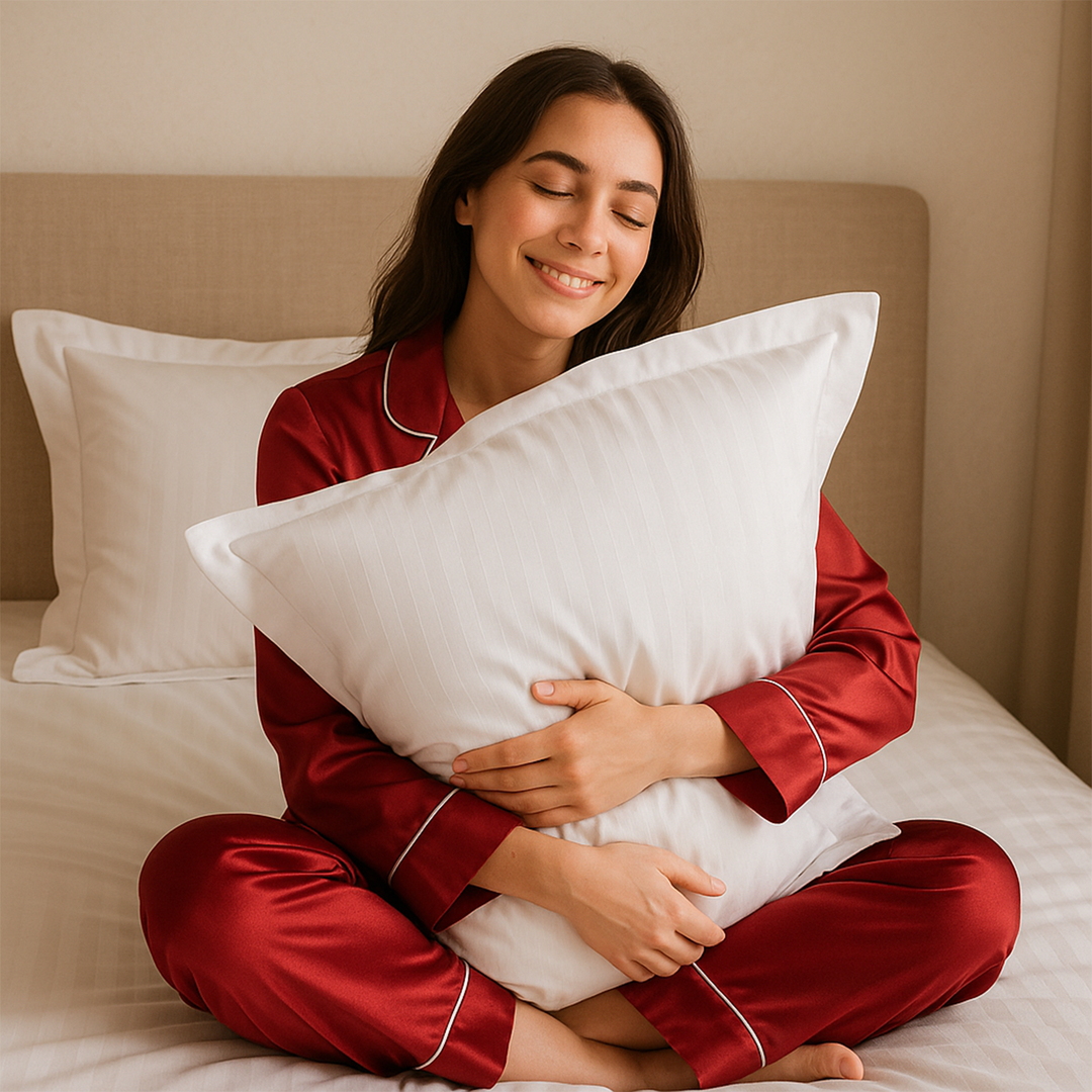 100% Combed Cotton 300 TC Hotel Fitted Sheet Set with Pillowcases