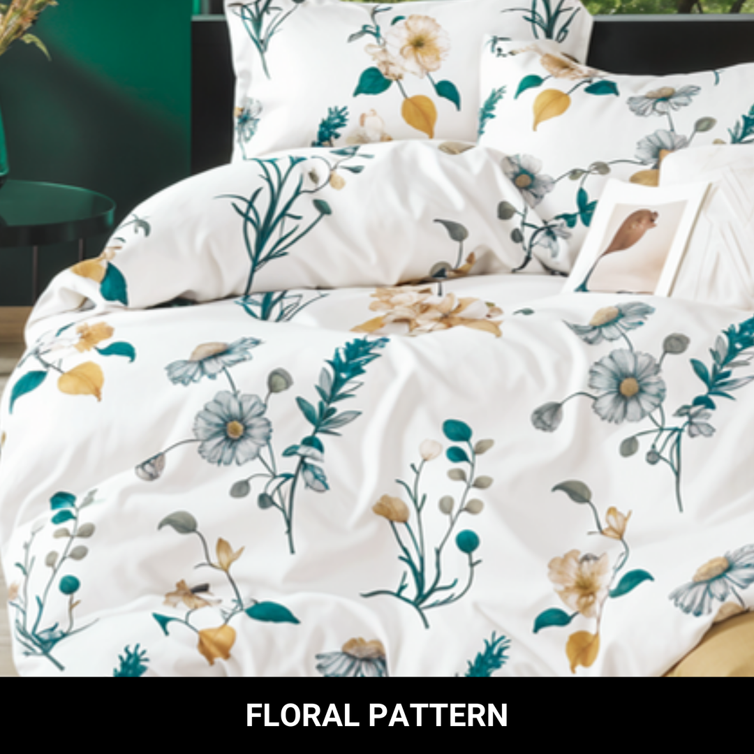 6 PCs King Size Fitted Bed Sheet Set With Duvet Cover 220x240, King Bedding Set (6FS67)