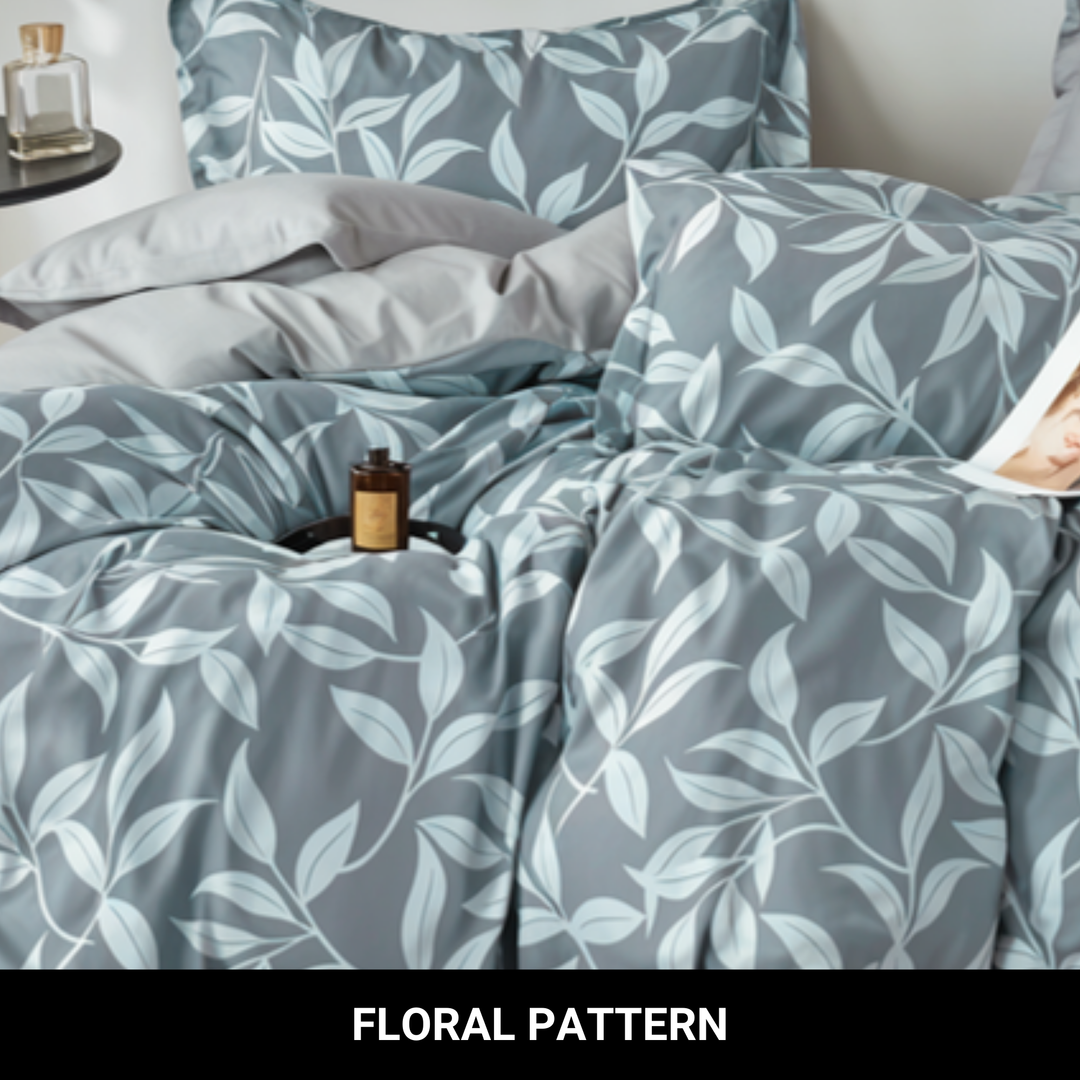 6 PCs King Size Fitted Bed Sheet Set With Duvet Cover 220x240, King Bedding Set (6FS68)