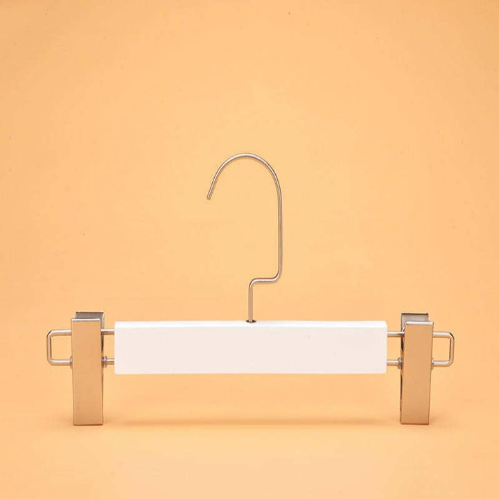Premium High-Grade Wooden Pants Hangers - Non-Slip Grip With Adjustable Metal Clips