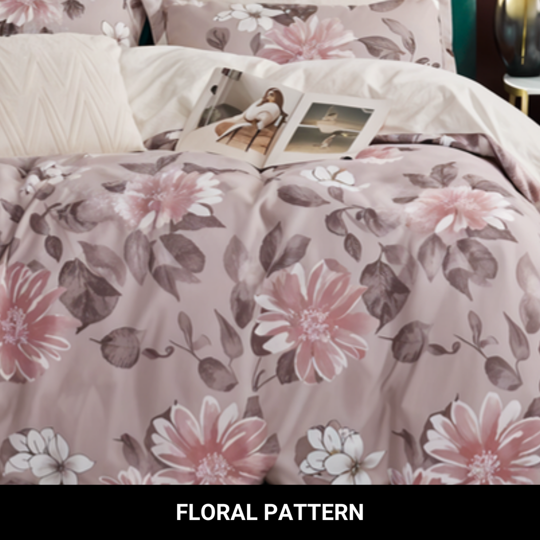 King Size Bed Set 6 PCs With Duvet Cover 220x240, Luxury Sheets King (6FS70)