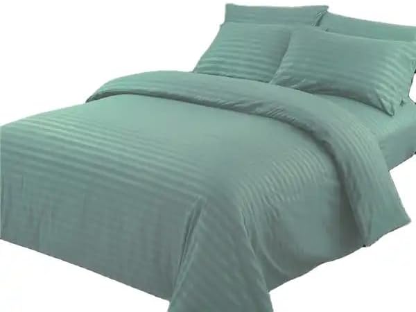 MOONCEE 6 PCs King Bed Sheet Set With Duvet Cover 220x240 Bedding Set (Sage Green)