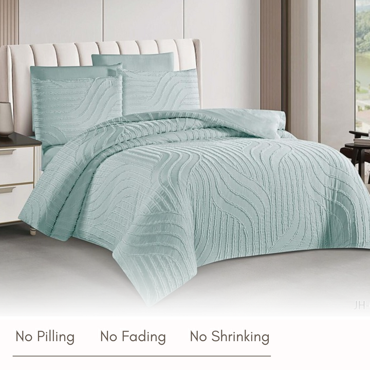 King Bedding Set with Duvet Cover 220x240 6 PCs King Size Fitted Bed Sheet Set (6FM21)