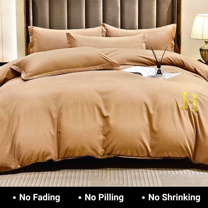 6 PCs King Size Fitted Bed Sheet Set With Duvet Cover 220x240, King Bedding Set (6HH5)