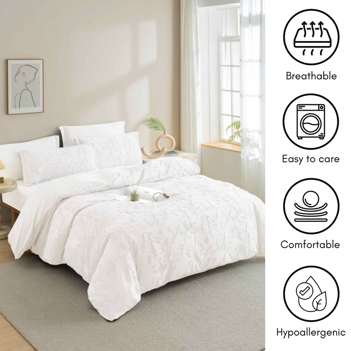 King Bedding Set with Duvet Cover 220x240 6 PCs King Size Fitted Bed Sheet Set (6FM3)