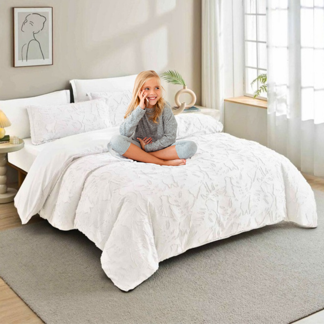 King Bedding Set with Duvet Cover 220x240 6 PCs King Size Fitted Bed Sheet Set (6FM3)