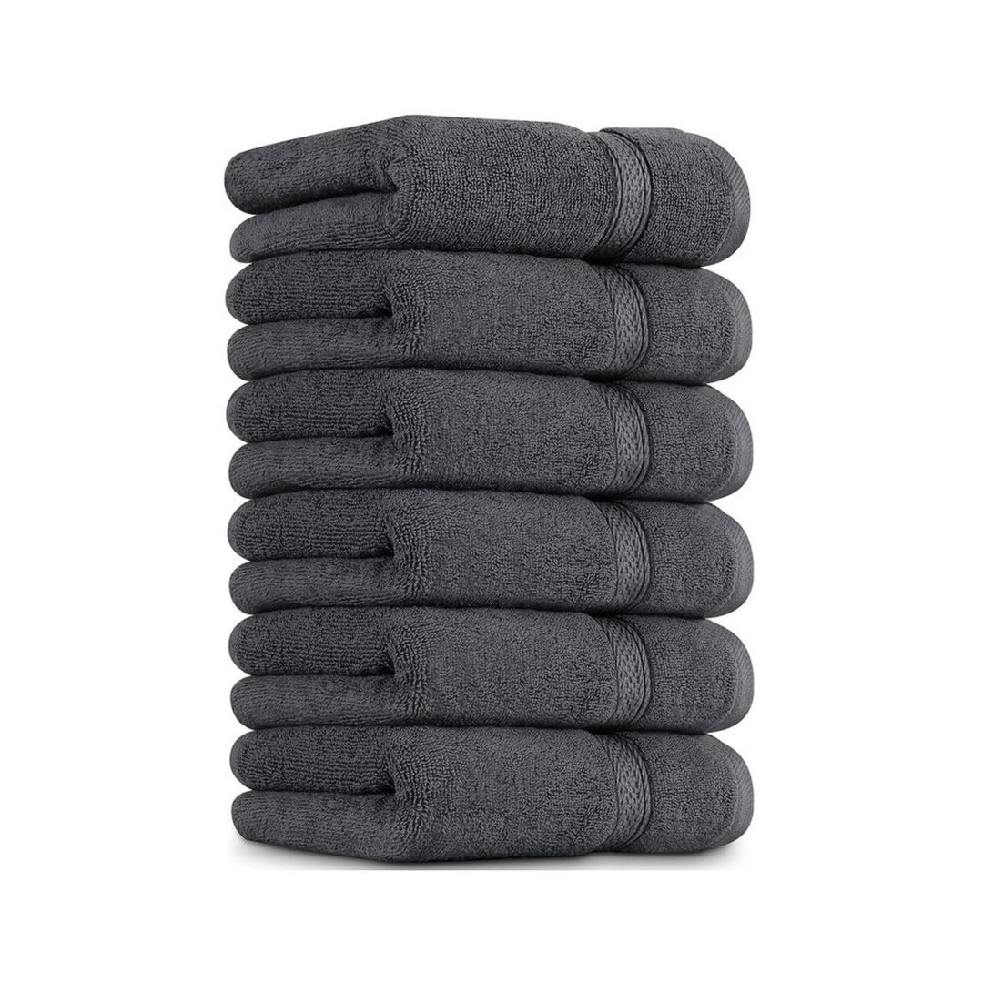 6 PCs Premium Hand Towels Set, 600 GSM Extra Large Hand Towels 40cmx70cm 100% Cotton Soft