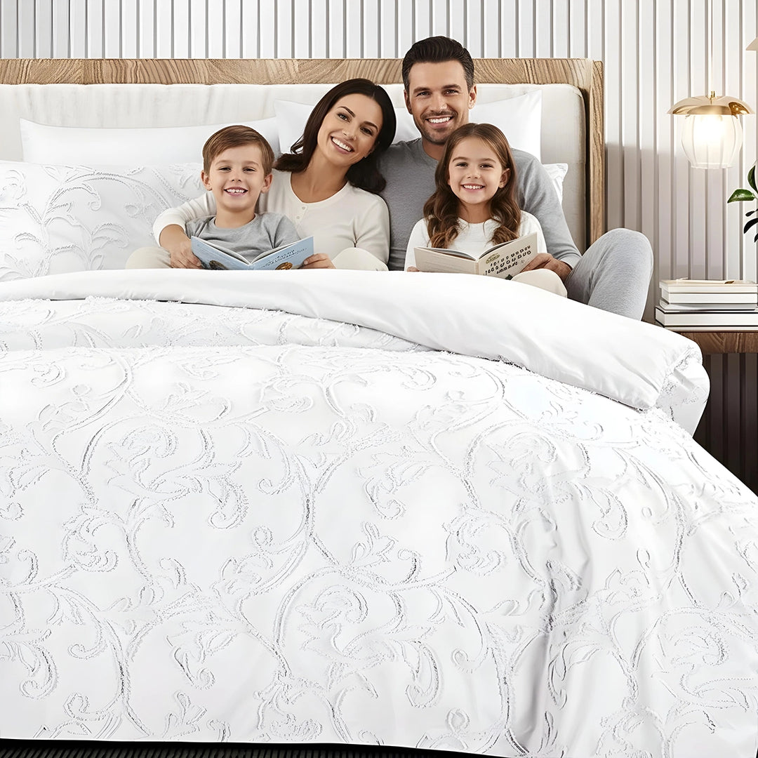 King Bedding Set with Duvet Cover 220x240 6 PCs King Size Fitted Bed Sheet Set (6FM29)