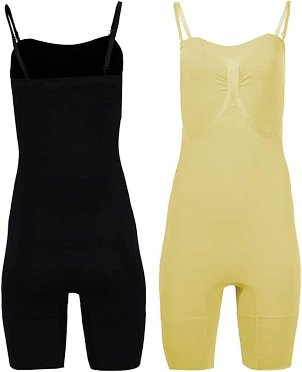 Seamless shapewear bodysuits in black and nude colors