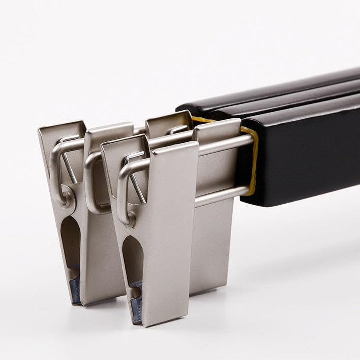 Premium High-Grade Wooden Pants Hangers - Non-Slip Grip With Adjustable Metal Clips