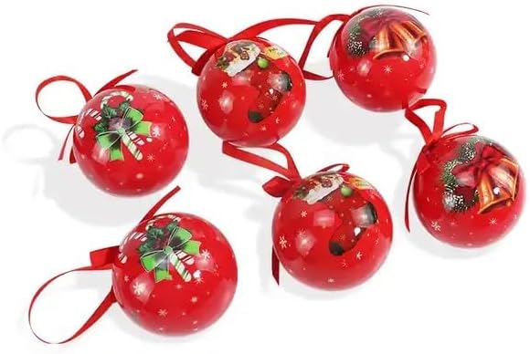 14 Pcs Red Christmas Tree Hanging Balls with Gift Box – Festive Holiday Decoration