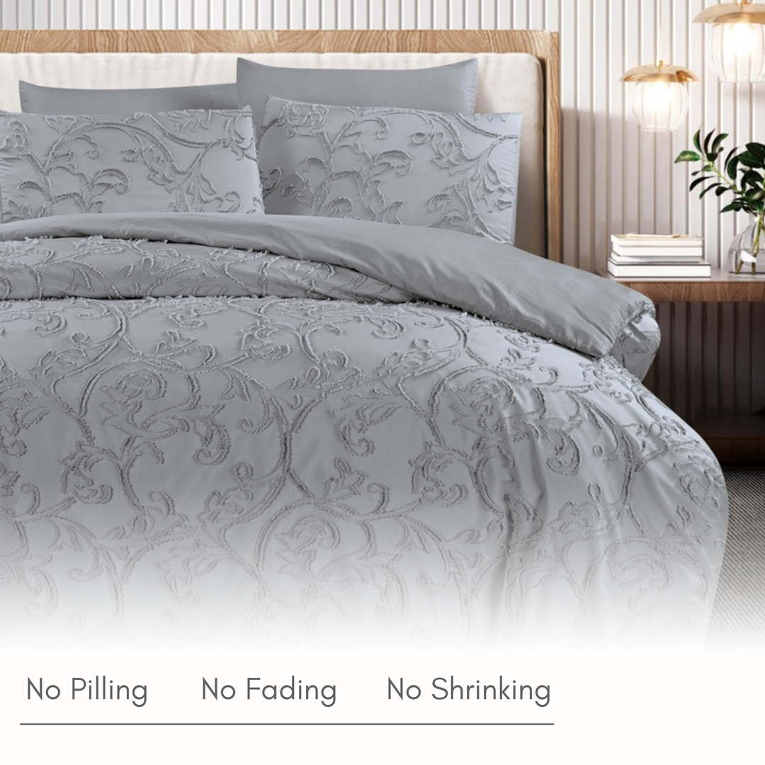 King Bedding Set with Duvet Cover 220x240 6 PCs King Size Fitted Bed Sheet Set (6FM29)